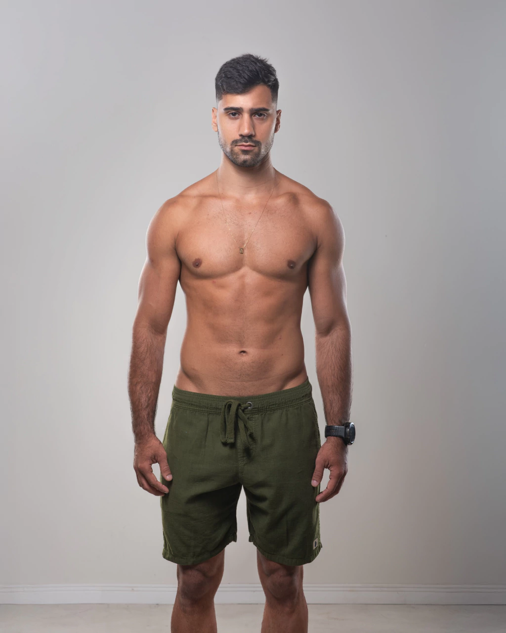 Short linho Lemon Verde militar