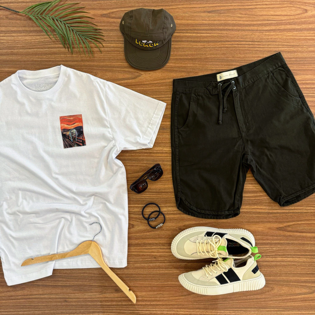 Bermuda de sarja verde militar Lemon