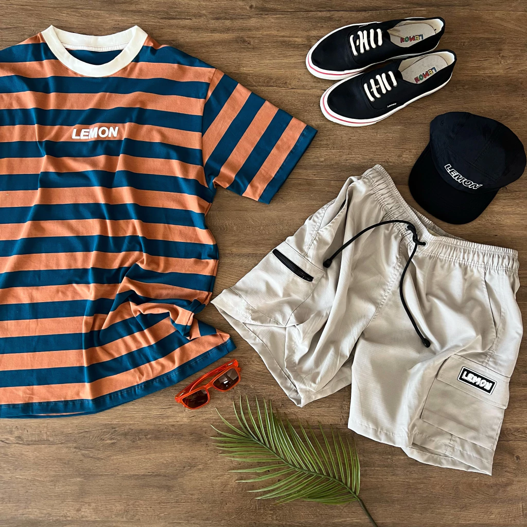 t-shirt Oversized Lemon listrada