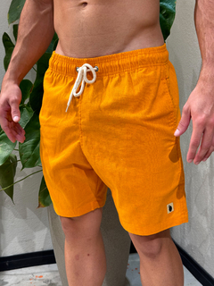Short linho com elastano abóbora