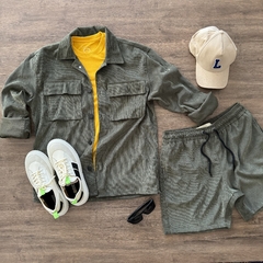 Camisa Lemon Veludo Verde militar - comprar online