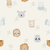 Papel de Parede Infantil de Animaizinhos Fofos e Bolinhas de Animais Baby - comprar online