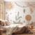 Papel de Parede Boho Floral Terroso Místico com Sol