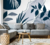 Papel de Parede Boho de Folhagens em Tons de Azul