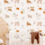 Papel de Parede Infantil Boho de Dinossauros e Arco Íris em Tons Terrosos