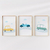 Kit de 3 Quadros Decorativos Infantil Carrinhos Fofos - Studio Bizzu - comprar online