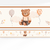 Faixa decorativa adesiva infantil com ursinho sentado e balões coloridos, ideal para quartos de crianças.