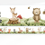 Faixa decorativa adesiva infantil com ilustrações de animais do bosque, incluindo um cervo, um urso, e outros animais em um cenário de natureza.