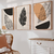 Kit 3 Quadros Decorativos Boho folha - comprar online