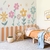 Papel de Parede Infantil de Flores com Cerca Soft Color