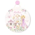 Porta maternidade decorativo com a princesa Rapunzel em um castelo, rodeada de flores e borboletas.
