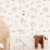 Papel de Parede Infantil Boho Safari de Animais Fofos 