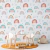 Papel de Parede para Quarto Infantil de Arco Íris Boho Azuis e Vermelhos