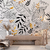 Papel de Parede Boho Floral Lineart Preto e Dourado