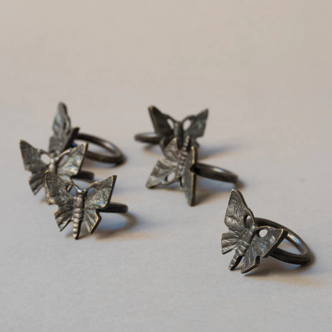 Conjunto com 6 Porta Guardanapos Borboleta Bronze