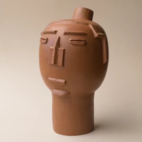 Cabeça Feminina em Cerâmica Terracota - Neguinha e Nanai