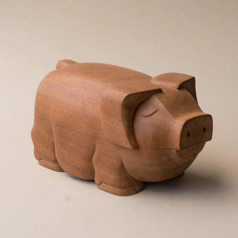 Caixa em Madeira Porco