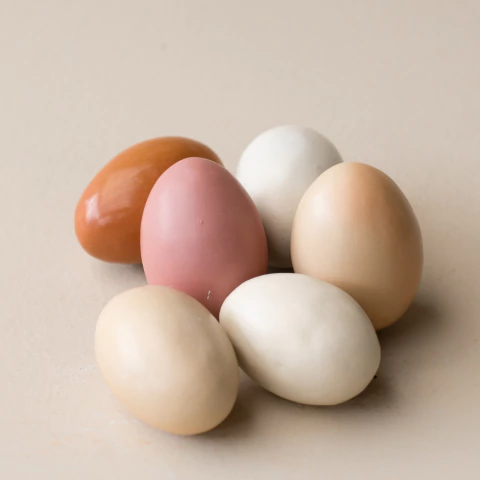 Conjunto com 6 Ovos em Cerâmica Jequitinhonha