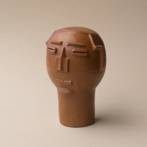 Cabeça Masculina em Cerâmica Terracota - Neguinha e Nanai