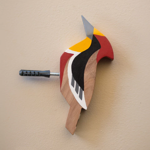 Pendurador Pássaro em Madeira