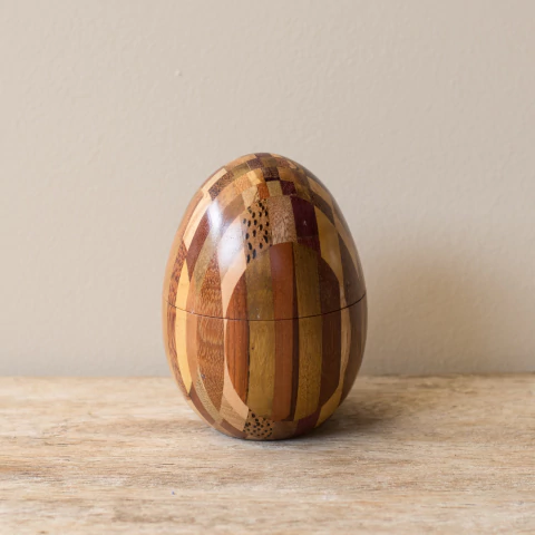 Caixa Ovo em Marchetaria 14x10