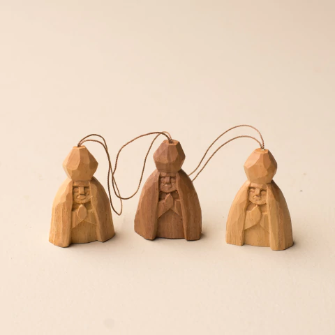 Trio Pingente em Madeira