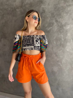 Shorts viscolinho Laranja - comprar online