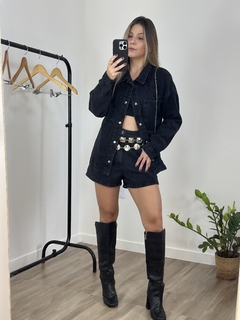 Jaqueta Jeans Zara - preta estonada