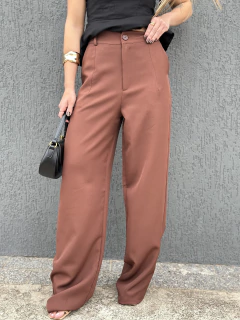 Wide leg alfaiataria Duda - choco - loja online