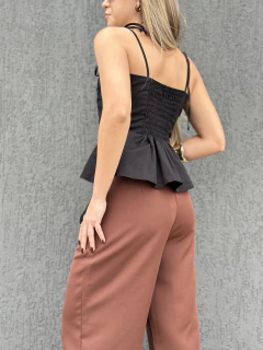 Wide leg alfaiataria Duda - choco - Cia Clothing