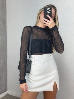 Body Bianca - preto com brilho