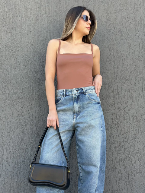 Blusa alcinha poliamida - choco - comprar online