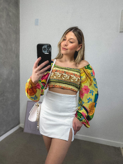 Saia Short Carla - off white - loja online