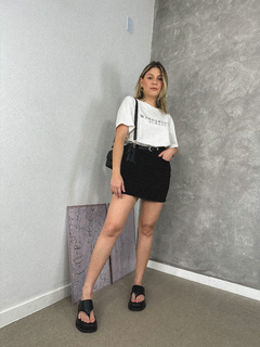 Saia jeans gabriela - black - loja online