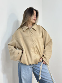 Jaqueta over Suede - bege