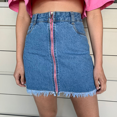 Saia Jeans com zíper