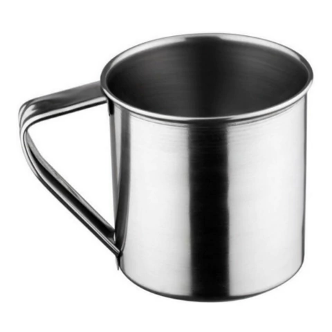 Caneca Inox com Alça e Virola 300ml 7,6 x 7,6cm