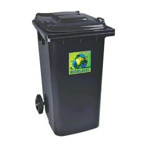Cesto Fechado Preto 240 Litros - comprar online