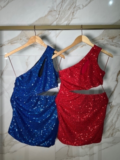 Vestido Alpes paete - azul na internet