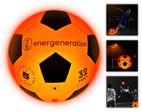 Pelota De Fútbol Nocturno Número 5 Retroiluminada a Led Energeneration LSB-1 Playa Camping