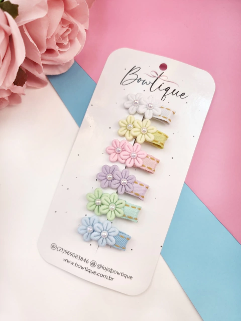 Kit mini presilha - flor candy