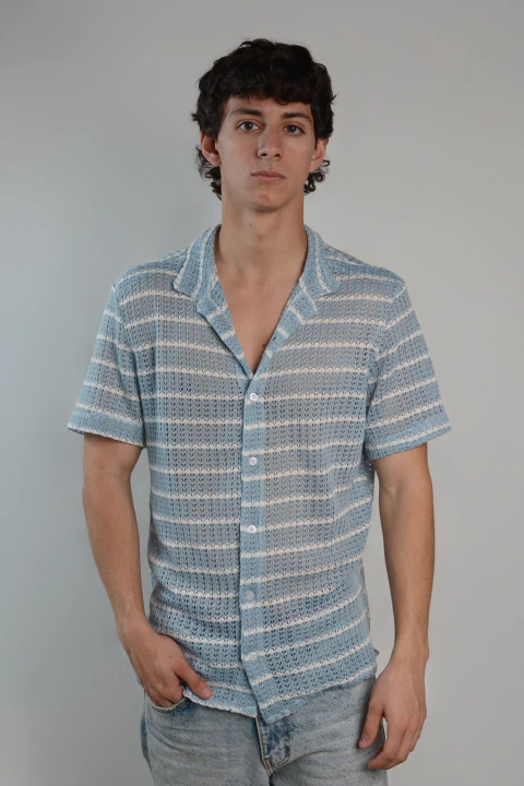 camisa crochet rayada