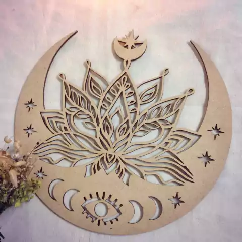 FLOR DE LOTO CALADA Y FACE LUNAR