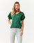 Blusa Marisa Pavan Manga Curta Bufante Verde - loja online