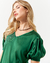 Blusa Marisa Pavan Manga Curta Bufante Verde