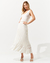 Saia Maria Pavan Midi Barrado Off White - Espaço LD