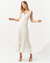 Saia Maria Pavan Midi Barrado Off White - comprar online
