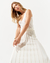 Saia Maria Pavan Midi Barrado Off White - loja online