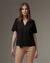 Lu Rubin Blusa Manga Curta Taís Preto