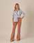 Camisa Stripe Oversized Azul Claro